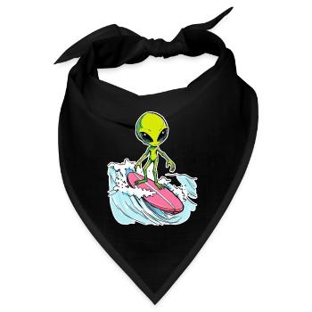 Alien is surfing the Ocean Waves 1 - Bandana - Schwarz - Vorne