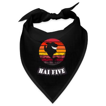 Haifisch High 5: HAI FIVE (Vintage Sunset) - Bandana - Schwarz - Vorne
