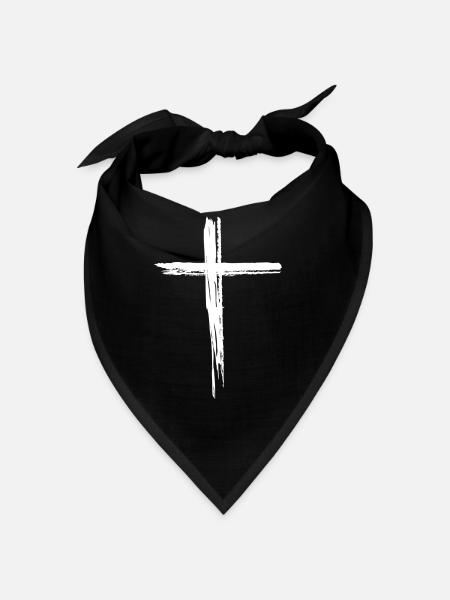 Cross Christian Faith Gift - Bandana - black - Front
