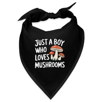 Pilz Pilze Funghi Champignon - Bandana - Schwarz - Vorne