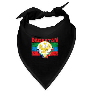 Dagestan Kaukasus Flagge Adler Region Reise - Bandana - Schwarz - Vorne