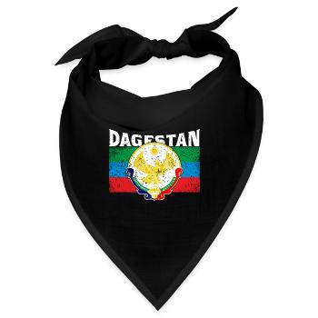 Dagestan Kaukasus Flagge Adler Region Reise - Bandana - Schwarz - Vorne