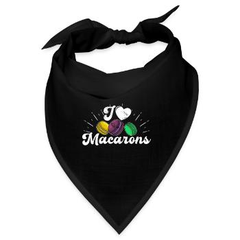 Italien Dessert Makronen Süßigkeiten Spruch - Bandana - Schwarz - Vorne