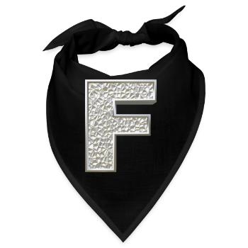 F, letter, letter F, initial, initial F, monogram, - Bandana - Schwarz - Vorne