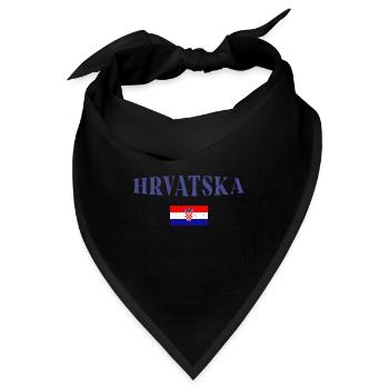 Kroatien Balkan Urlaub Landesfarben Fahne - Bandana - Schwarz - Vorne