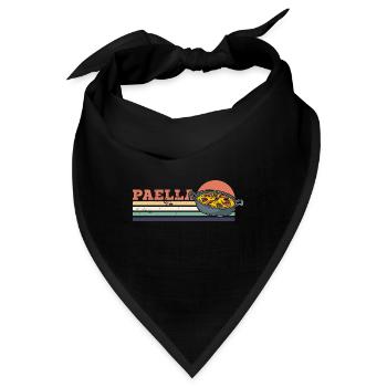 Paella Spanien Gericht Valencia Küche Spruch - Bandana - Schwarz - Vorne