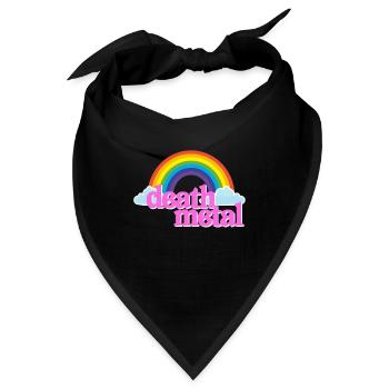 Death Metal Pink Regenbogen Wolken Lustig Parodie - Bandana - Schwarz - Vorne