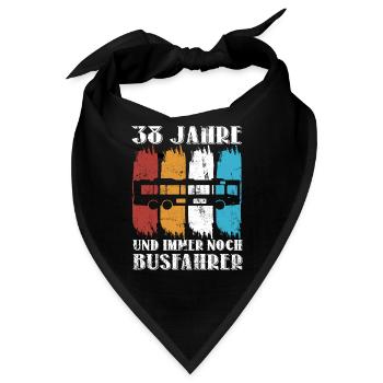 Busfahrer Busfahren Beruf 38 Geburtstag Spruch - Bandana - Schwarz - Vorne