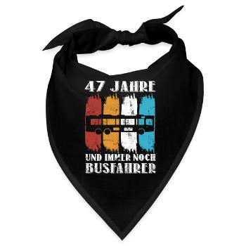 Busfahrer Beruf Busfahren 47 Geburtstag Spruch - Bandana - Schwarz - Vorne