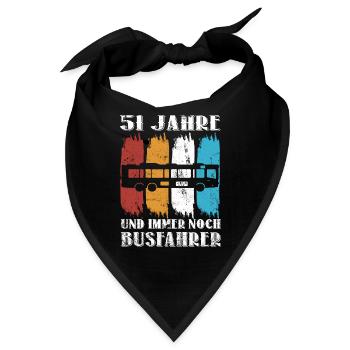 Busfahrer Busfahren Beruf 51 Geburtstag Spruch - Bandana - Schwarz - Vorne