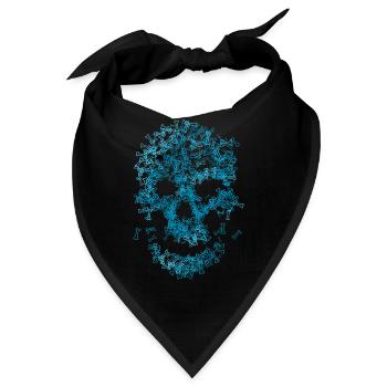 Totenkopf aus Knochen - Bandana - Schwarz - Vorne