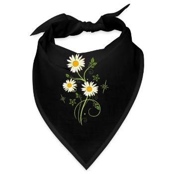 Margeriten Wildblumen Sommer - Bandana - Schwarz - Vorne