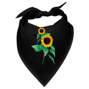 Sonnenblumen - Bandana - Schwarz - Vorne