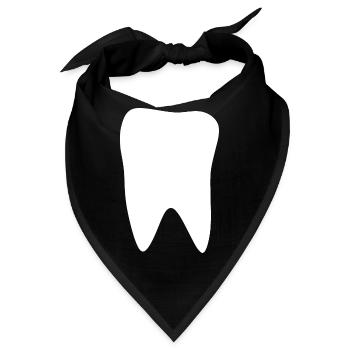 Zahn, Zähne, Zahnarzt - Bandana - Schwarz - Vorne