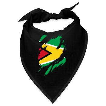 Guyana Flagge zerrissenes Motiv - Bandana - Schwarz - Vorne