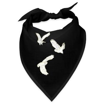 Fliegende Schneeeulen - Bandana - Schwarz - Vorne