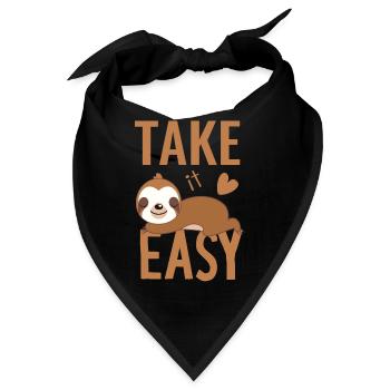 Faultier faul chillen chill out Gelassenheit easy - Bandana - Schwarz - Vorne