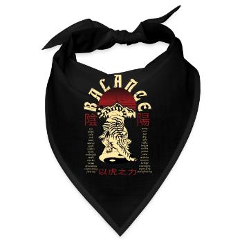 Ying und Yang Tiger - Bandana - Schwarz - Vorne