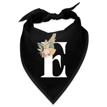 blumiger Buchstabe E - Bandana - Schwarz - Vorne