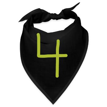 4 Nummer vier Zahl grün Geburtstag - Bandana - Schwarz - Vorne