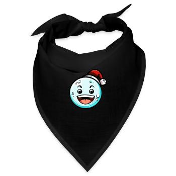 Schneeball mit Weihnachtsmütze #1/9 - Bandana - Schwarz - Vorne