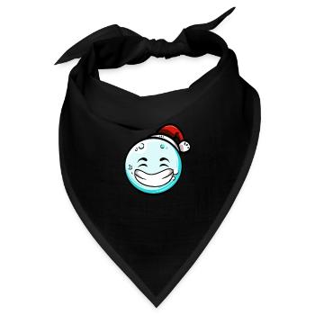 Schneeball mit Weihnachtsmütze #6/9 - Bandana - Schwarz - Vorne