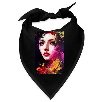 Frau mit Farbkleksen - Bandana - Schwarz - Vorne