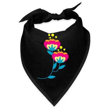 Flower Blume Pflanze - Bandana - Schwarz - Vorne