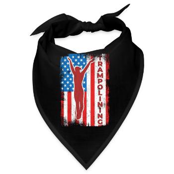 Trampolinspringen USA Flagge - Bandana - Schwarz - Vorne
