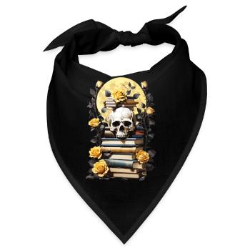 Bücherstapel mit Schädel - Bandana - Schwarz - Vorne