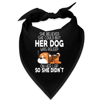 Sie glaubte, sie könne es, aber ihr Hund schlief - Bandana - Schwarz - Vorne