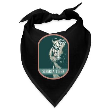 Bengalischer Tiger Porträt Aufnäher: Indische Fauna - Bandana - Schwarz - Vorne