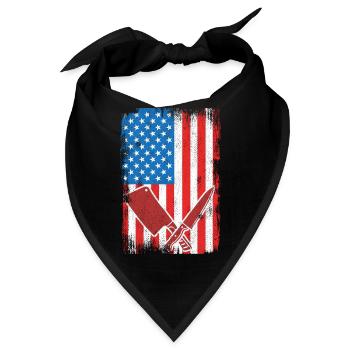 US Flagge Schlachter - Bandana - Schwarz - Vorne