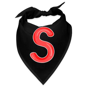Buchstabe S Anfangsbuchstabe - Bandana - Schwarz - Vorne