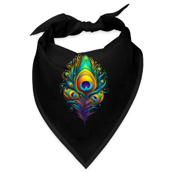 Pfauenfedern Federn Kugelschreiber - Bandana - Schwarz - Vorne