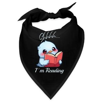 Vogel mit Buch - Bandana - Schwarz - Vorne