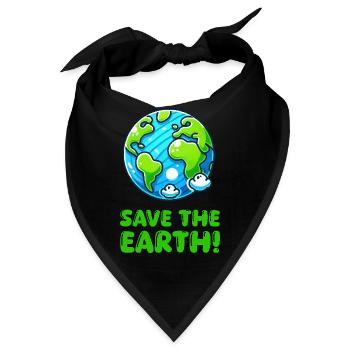 erde planet save the earth - Bandana - Schwarz - Vorne