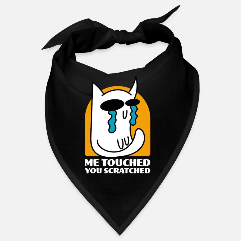 Moi Touché Vous Rayé Drôle De Chat Dessin Animé - Bandana - noir