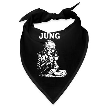 Carl Gustav Jung beim Kaffeetrinken - Bandana - Schwarz - Vorne