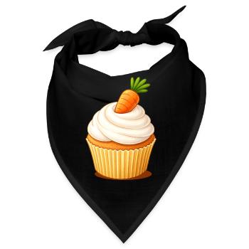 Carrot Cake Cupcake Illustration  - Bandana - Schwarz - Vorne