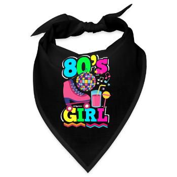 Retro Back to the 80s Vintage Design - Bandana - Schwarz - Vorne