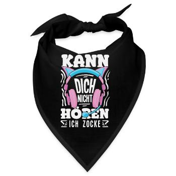Kann Dich Nicht Hören Ich Zocke Gamer Girl - Bandana - Schwarz - Vorne