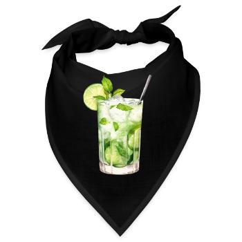 Mojito Drink – Frisches Sommer‑Design - Bandana - Schwarz - Vorne