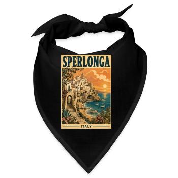 Erleben Sie die italienische Strandstadt Sperlonga, Italien - Bandana - Schwarz - Vorne