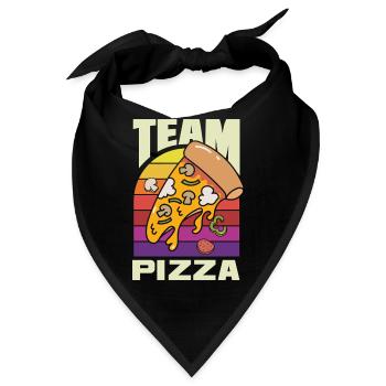 Team Pizza Lustiger Pizza Lover Spruch - Bandana - Schwarz - Vorne