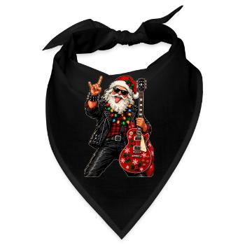 Santa Rock Weihnachtsgitarre - Bandana - Schwarz - Vorne