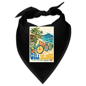 Erleben Sie Gili Islands Indonesien Retro Tropical - Bandana - Schwarz - Vorne