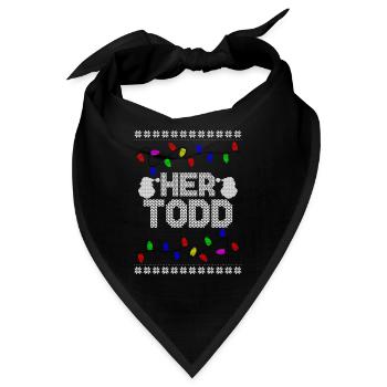 Seine Margo Her Todd Hässliches Weihnachtspaar Passend - Bandana - Schwarz - Vorne