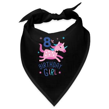 8. Geburtstag Mädchen 8 Jahre Licorn Unicorn - Bandana - Schwarz - Vorne