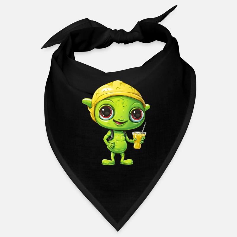 Refreshing Alien Lemon Drink: Green & Yellow Bandana